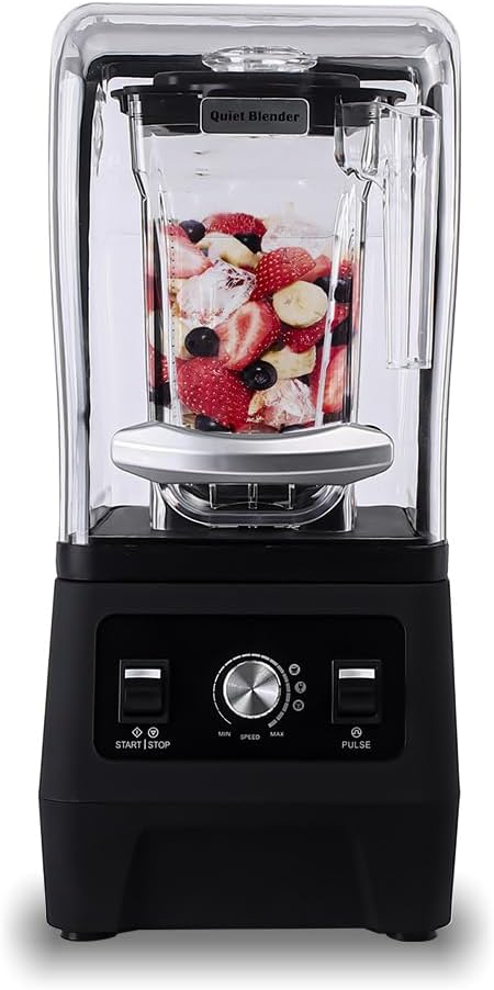 Professional Commercial Quiet Blender with Shield Quiet Sound Enclosure for Shakes and Smoothies