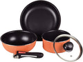 Parukinzoku Smile Cook fluorine processing IH correspondence Cook wear mini 5-piece set. Orange HB-484