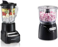 Hamilton Beach Wave Crusher Blender with 14 Functions &amp 40oz Glass Jar for Shakes and Smoothies Black &amp Electric Vegetable Chopper &amp Mini Food Processor 3-Cup 350 Watts Black