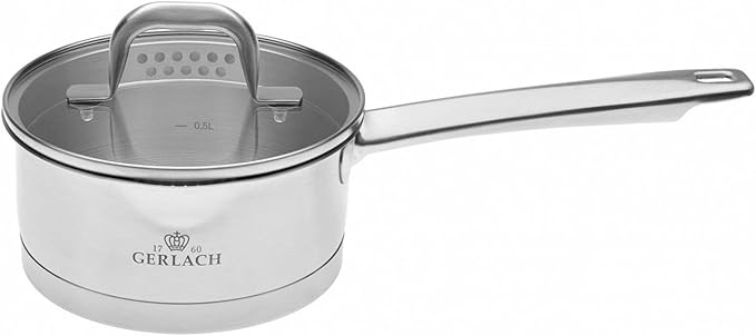 Gerlach Model Stainless Steel Saucepan Set Induction Cooking Set Set of 5