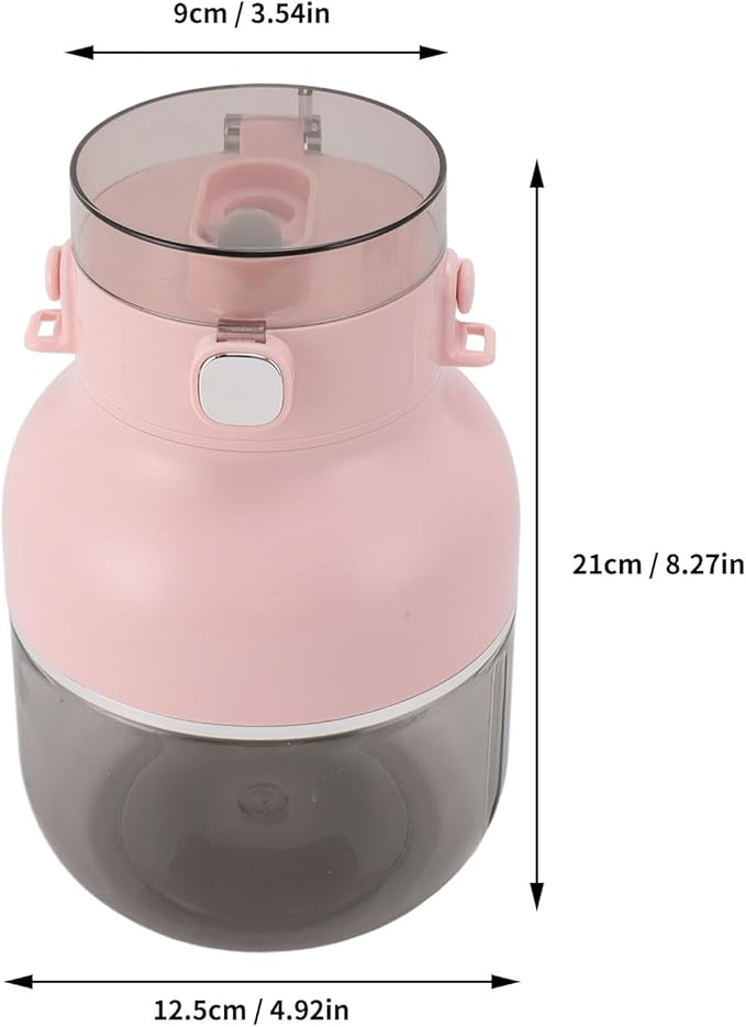 500ML Portable Blender USB Rechargeable Personal Size Blender with Powerful 4 Blades for Milkshakes and Smoothies Mini Juicer Blender for Travel Sports Outing Kitchen(Pink)