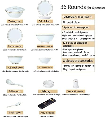 Special Restaurant Dinnerware Set Party Dinner Set 36Pcs Ceramic Dinnerware Set Bone China Tableware Dishes Plates Ceramic Combination Dinner Service SetRoundRound