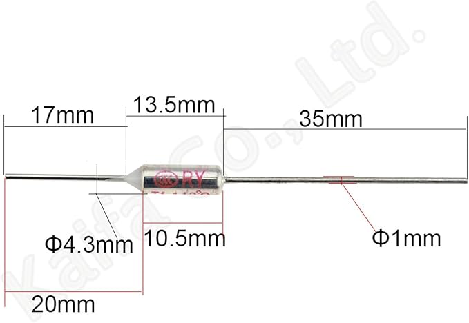 5PCS TF Thermal Fuse RY 10A 250V Temperature RY-142C 172C 185C 192C for Electric Rice Cooker Temperature Fuse Insurance(192C)