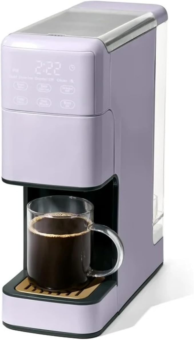 Programmable Single Serve Coffee Maker with Integrated Burr Grinder Touch Controls Fresh Custom Brew Compact Design Easy to Use