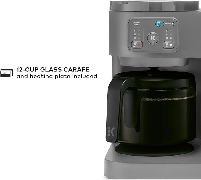 K-Duo Essentials Coffee Maker for Hot and Iced Drinks Single Serve KCup Pod Brewer and 12 Cup Carafe Drip Coffee Pot 72 oz Water ReservoirPause &amp Pour Feature Perfect for Home &amp Office Use