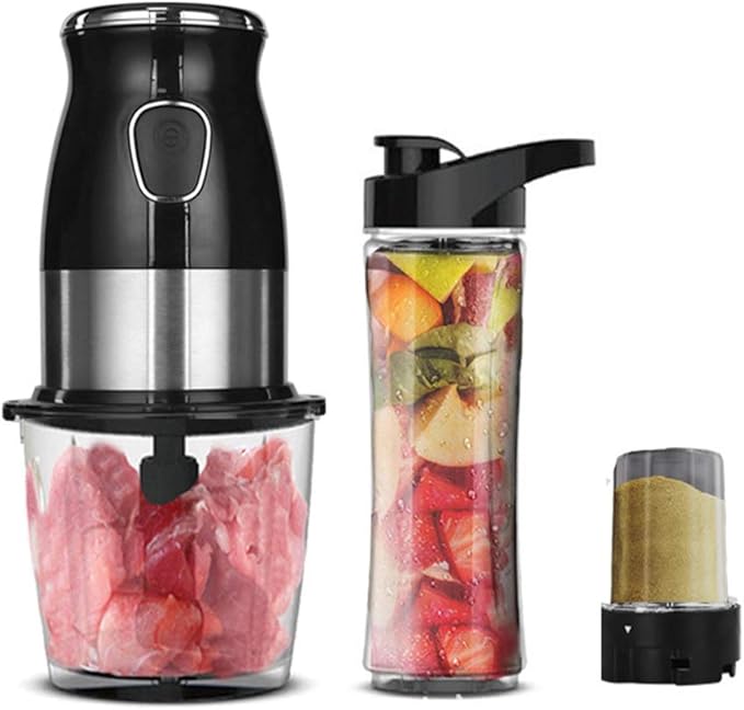 Electric Blender Food Processor Meat Grinder and Food Chopper Blender Smoothie Maker for Meat Vegetables Fruits and Nuts with Glass Bowl Blender Grinder 500W