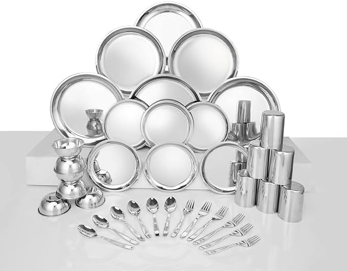 Stainless Steel Dinner Set 12 Pieces Dishwasher-Safe Easy to Clean (36 Pcs Set)