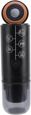 Portable Coffee Maker 17Bar Pressure Electric Coffee Machine 2600mAh Battery for Travel Camping Office for Powder and Capsules (Black)