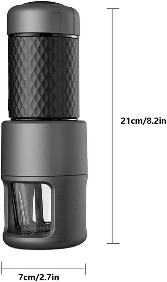 Portable Espresso Coffee Maker - Manual Capsule Machine for Home &amp Travel Dual-use 4 Cups &amp Cappuccino