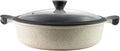 LAGUIOLE Jade Frying Pan 32 cm Made of Recycled Aluminium with Ceramic Non-Stick Coating Tempered Glass Lid Compatible with All Heat Sources Size 32 cm Green