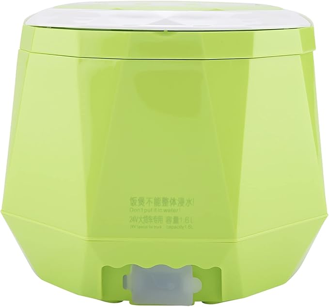24V 140W Portable Travel Electric Rice Cooker for Truck Food Steamer Rice Cooker For Car Cooking Heating and Keeping Warm Function Can be Used As a Electric Lunch Box (Green)