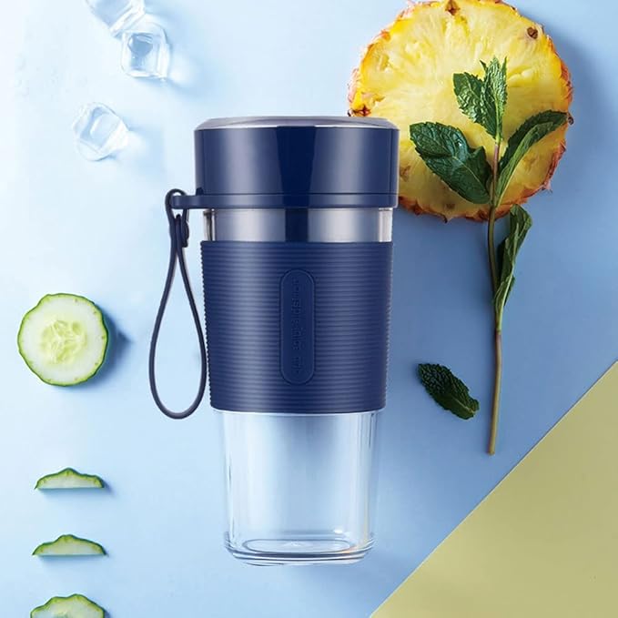 Blender for Shakes and Smoothies – 300ml Portable Blender USB Rechargeable – Multifunctional Smoothie Maker with Ultra Sharp Blades and Non-BPA Blender Bottle – Ideal for Traveling Gym Office
