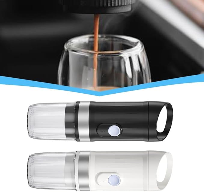 Portable Electric Espresso Machine Travel Coffee Maker for Camping Car Coffee Maker Self-Heating with USB-C With Ground Coffee &amp NES Capsule for RV Hiking Office(Black)