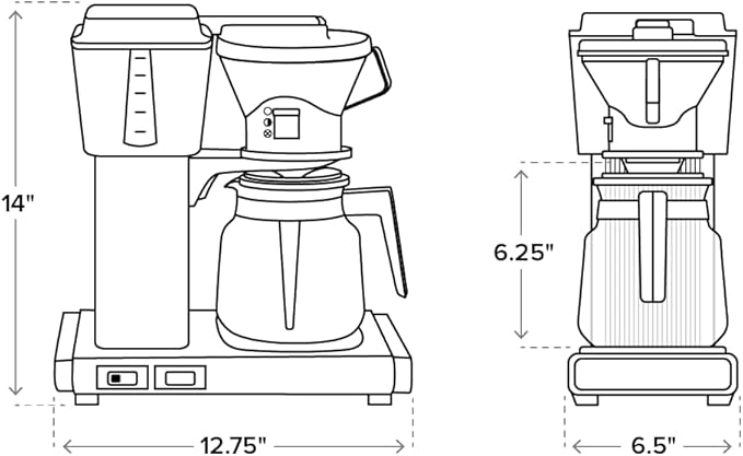 Technivorm 59691 KB Coffee Brewer 40 oz Brushed silver  6.5D x 12.75W x 14H
