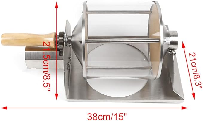 Gas Coffee Bean Roaster Gas Burner Coffee Roasting Machine Drum Type Coffee Bean Baker with Funnel Household Coffee Bean Maker Peanut Roaster for Home &amp Commercial 30r/min Capacity 0.88lbs