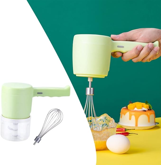 2 in 1 Electric Wireless Whisk Hand Blender Mixer USB Rechargeable with Cup (B (A As the picture shows)