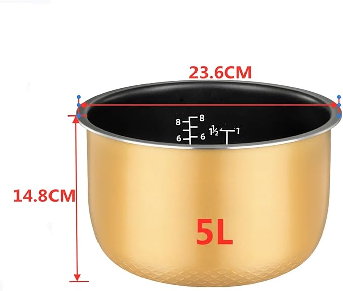 3L 4L 5L Universal Electric Rice Cooker BowlCompatible for Midea Rice Cooker Liner Pot 1pc(5L Thicken)