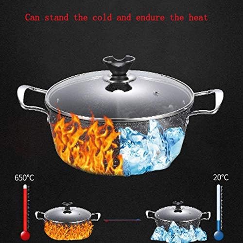 Cookware Set Kitchen Soup Saucepan Induction Safe Thickened Frying Pan with Glass Lid 2PCS/Set