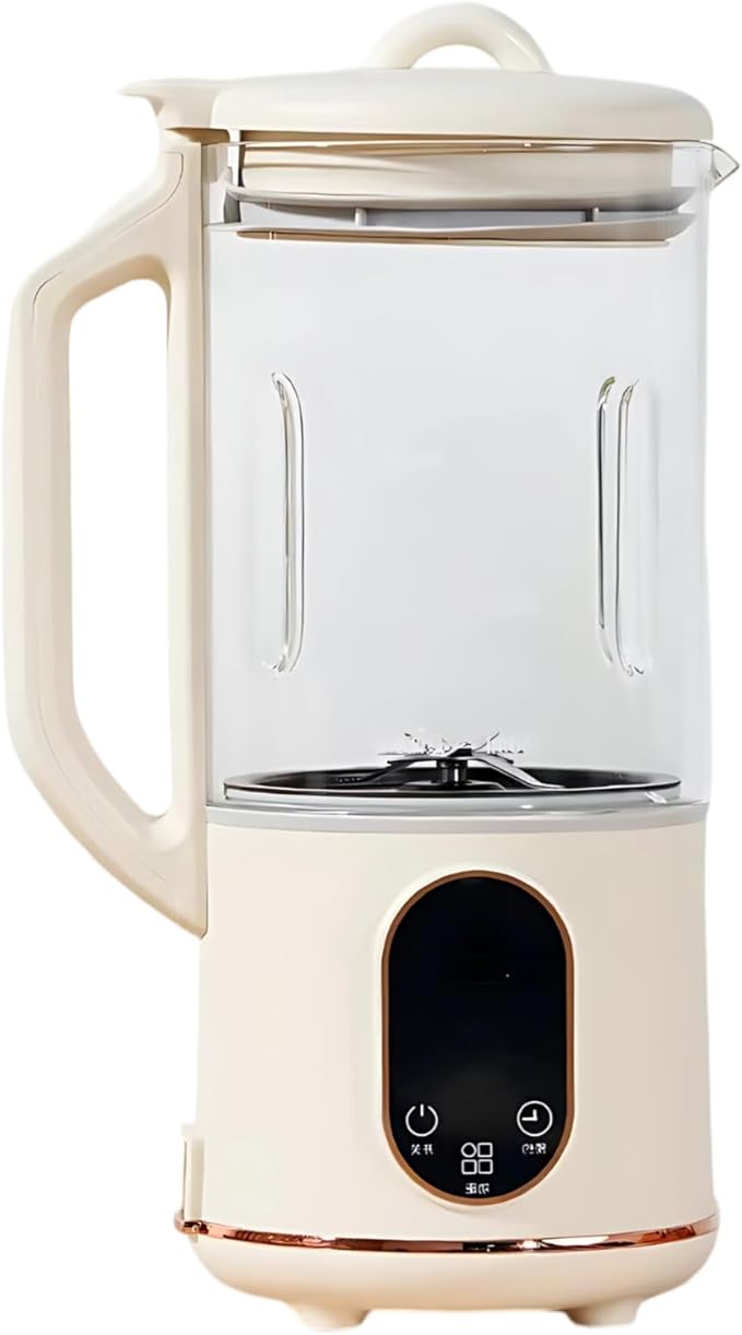 Portable 40.6 Fl Oz Milk Maker 1200 Ml Beige Blender with Automatic Self-Cleaning &amp Six Functions
