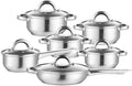 12 Piece Set of Stainless Steel Bottom Milk Pan Non Stick Frying Combination Home Gift