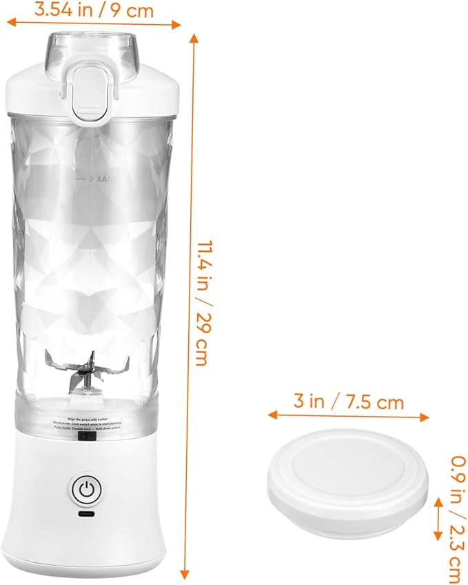 Portable Cordless Juicer Cup for Fresh Juice and Smoothies Transparent Blender with Easy Operation Stylish Design for Home Go Use
