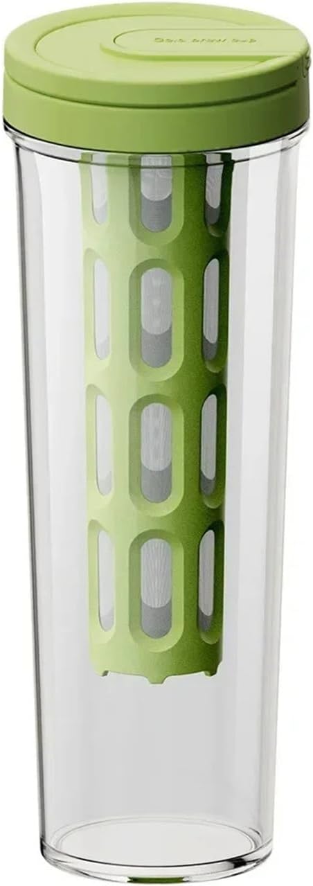 1L Manual Cold Brew Coffee Maker with Handle High-Capacity Water Bottle Summer Portable Juices Tea Fruit Coffeeware Pot(Green-1)