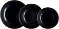 Luminarc Arcopal Zelie Black Glass Dinnerware Set 12 Pieces 4 Seater Black