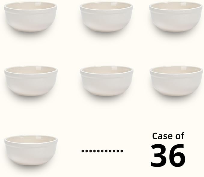 Stoneware Wide Rim Commercial Grade Dinnerware America White Nappy Bowl 10oz Case of 24