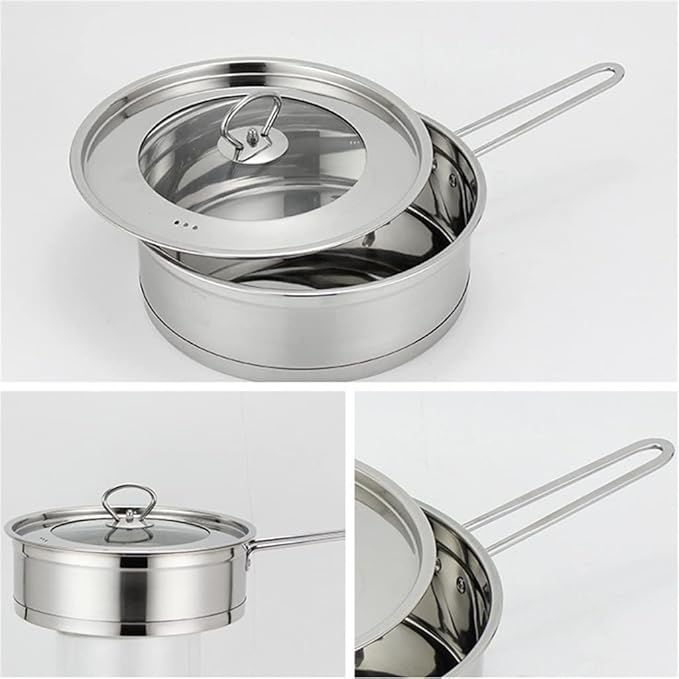 3 Cookware 6 Piece Cookware Set Cookware Set Stainless Steel Frying Pan Pot Soup Milk Pot Frying Pan Household Kitchen