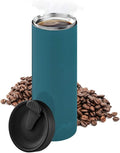 bobble French Coffee Presse On-The-Go use Quick Brew Slim Design Triple Wall Insulation 14 oz (Blue)