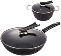 Cooking Pot Pots and PansDie-Cast Aluminum Cookware SetHome Multifunctional Cooking Pans Set with Glass Lid and Non Stick Coating (2Pcs Variety Pack)