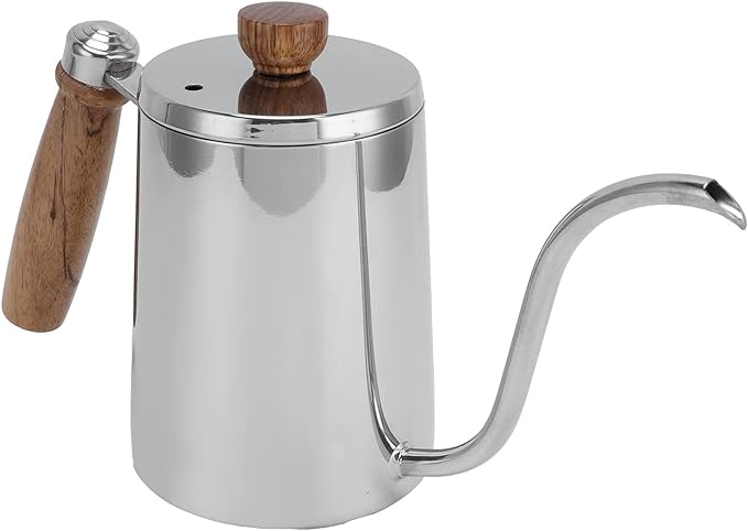 ZJchao Pour Over Coffee Maker Pot Set Coffee Making Kit with Container Funnel Filter Papers and Thermometer for Coffee Lovers Household Hand Brewing Accessory (Stainless steel