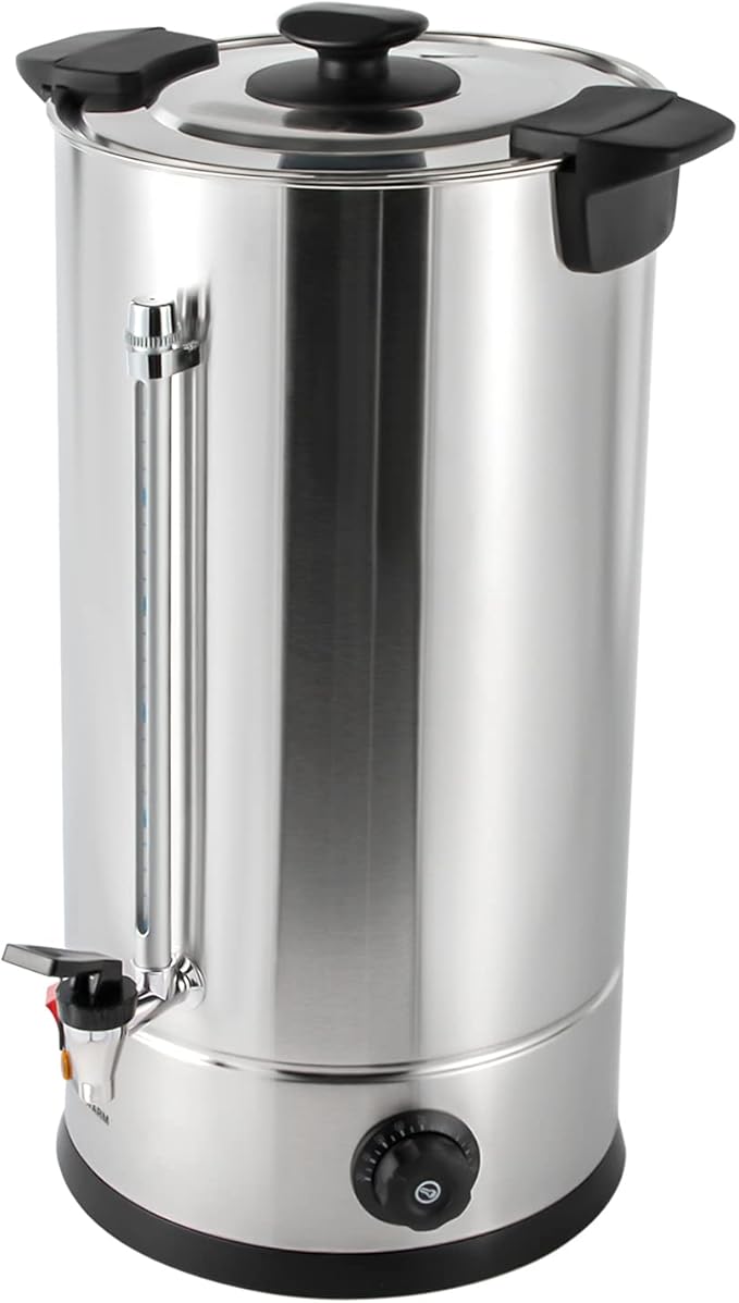 25L Coffee Urn 110V 1400W Stainless Steel Commercial Coffee Maker Hot Beverage Dispenser Electric Coffee Percolators Adjustable Temperature 86-230°F Hot Cocoa Maker for Home Office Cafes