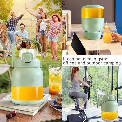 Geoet 28 Oz Electric Citrus Juicer &amp Portable Blender Cup - Multifunctional Rechargeable Juice Press Bottle with Straw &amp 2 Lids for Smoothies &amp Shakes (2pcs)