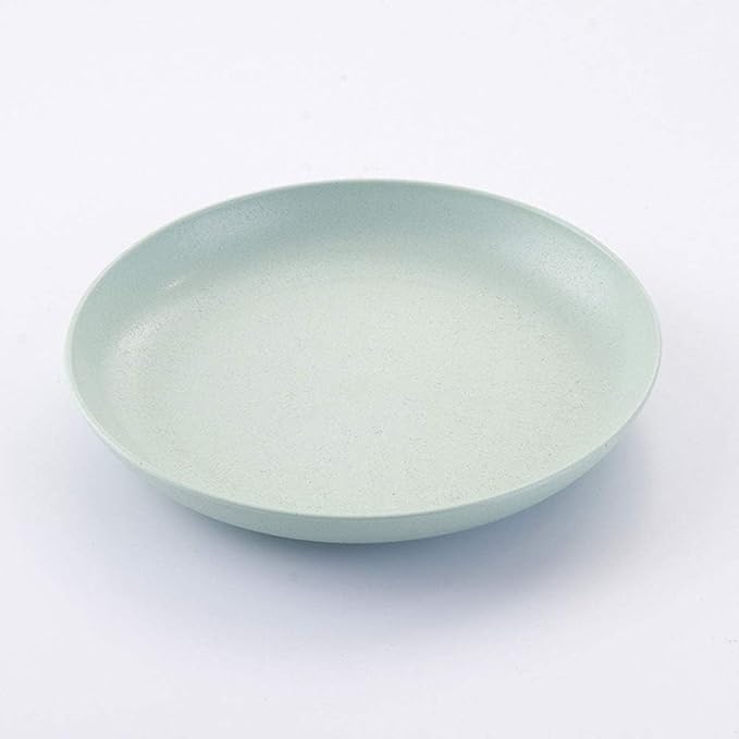 Unbreakable Tableware 4pcs Set Dinner Plates 7.5'' Round Food Plate Dish Saucer Healthy Wheat Straw Dinnerware Dishes Set GRB251G