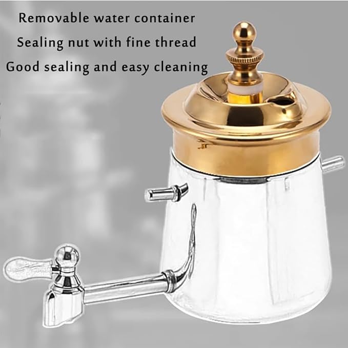 Siphon Coffee Maker 3-5 Cups Detachable Siphon Coffee Brewer 304 Stainless Steel Mesh and High Borosilicate Heat-Resistant Glass Double Ridged Fulcrum with Tee Handle for Coffee Tea