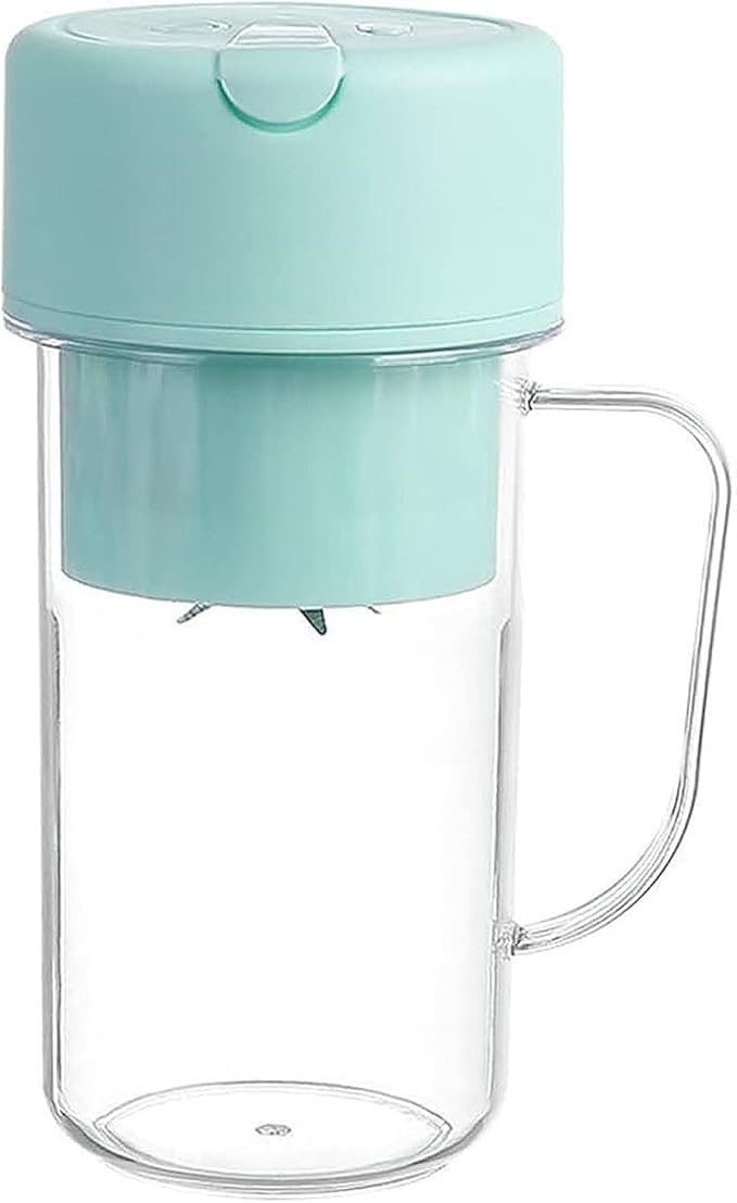 Portable Blender 420ML USB Rechargeable Juicer Cup with Handle Mini Fruit Mixer for Travel Office Outdoor (Pink)