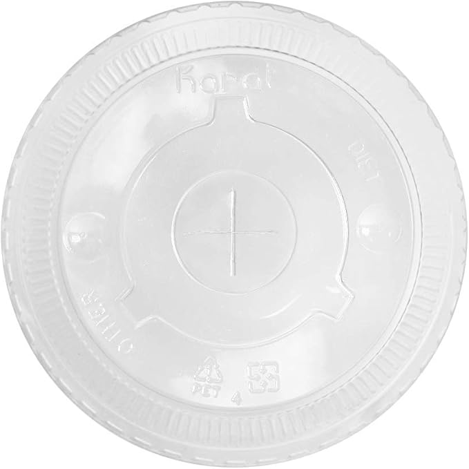 Karat C-KCL1045 PET Flat Lid Fits 32 oz 104.5mm Diameter PP/Paper Cold Cup (Pack of 600)