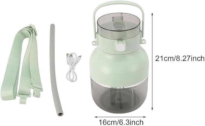 Smoothie Blender 500ml Personal Mixer with Carrying Strap 70W for Kitchen Office Gym Green