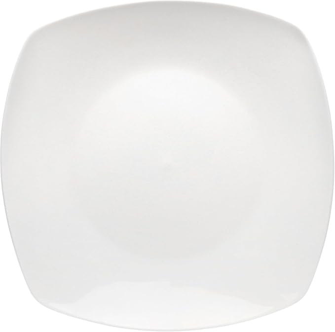 12-Piece Porcelain Dinner Plate Set – Large White Square &amp Round Plates Microwave and Dishwasher Safe Elegant Durable Dinnerware for Everyday Meals and Entertaining (Square)