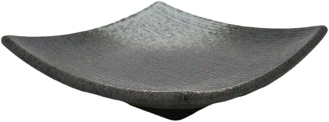 Ebros Gift Artistic Charcoal Grey Tone Hakumu Collection Dinnerware Serveware Kitchenware Set Asian Japanese Restaurant Supply (Pack Of 5 Square Appetizer Dessert Salad Plates)
