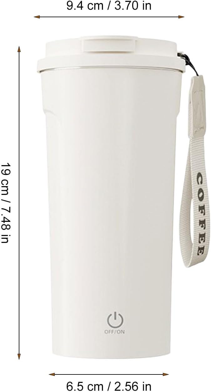 Self Stirring Mug - 400ml Waterproof with Straw LidAutomatic Magnetic Stirring Cup | for Milk Protein Powder Oatmeal Flour Drinks Travel Home Office Camping Picnic Outdoor