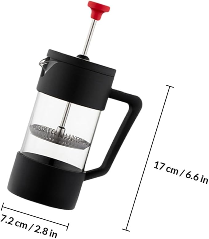 Heat-resistant Glass Manual Coffee Maker 350ml with Stainless Steel Filter Borosilicate Teapot for Home and Travel Brewing