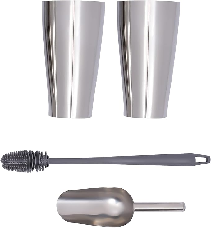 Milkshake Maker 110V 180W Commercial Stainless Steel Double Heads Electric Silent Milk Shake Machine Two-Speed Ice Cream Machine Smoothie Mixer with 800ml Cups and Ice Shovel for Dessert Stores