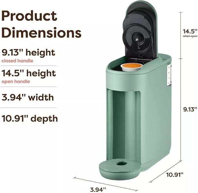 KeurigK K-Mini Mate Single-Serve KCup Pod Coffee Maker – Compact 4 Wide Brewer – 12oz Reservoir – Travel Mug Compatible – Modern Design – Electric – Ideal for Small Spaces (Glamping Green)