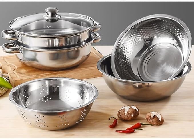 Soup Steamer Set Gift Cookware Rice Washing Sieve Multi Purpose