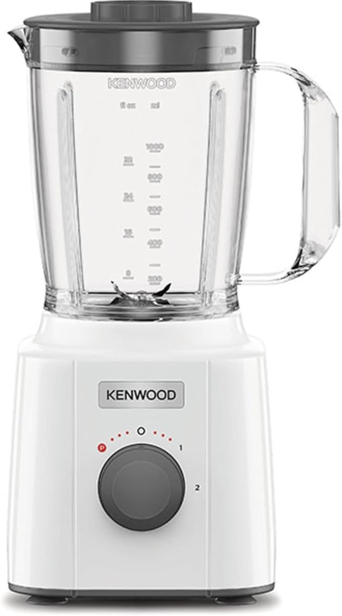 Kenwood BLP31.A0WH Blender 1.6 L Krug Steel Blades 2 Speeds and Pulse Non-Slip Feet Equipped with Practical Handle Power 350 W Plastic White and Grey