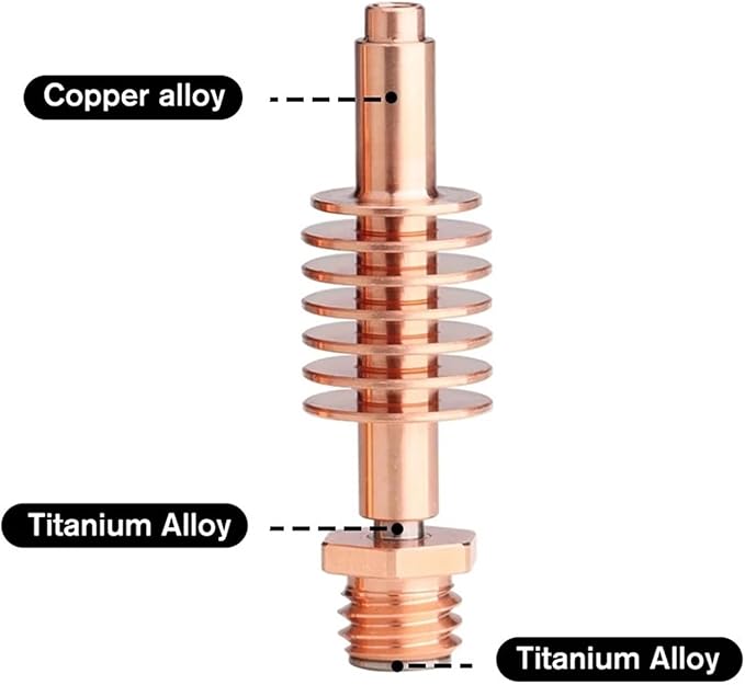 for Trianglelab for Dragon Heatbreak Ceramic Core High Temperature Wear Resistant for GF CR Metal Luminous Filament for Dragon for Hotend(Titanium Alloy HF)