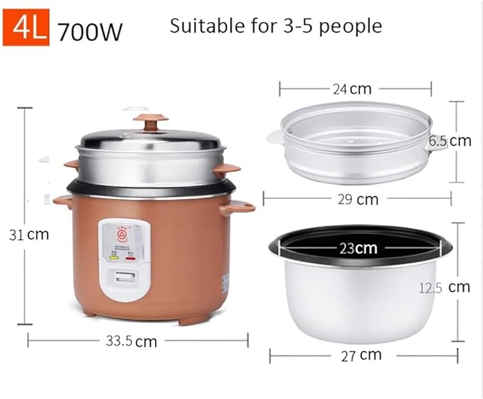 Rice Cooker Household Non-Stick Rice Cooker with Steamer Automatic Heat Preservation for 3-8 People