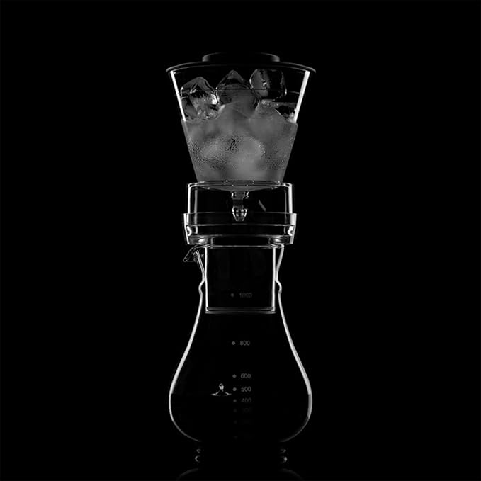 Ice Drip Coffee Pot Glass Coffee Maker 1000ML Household Machine Ice Brew Kettle Tea Glass Pot Hand Brew Cold Ice Brew Pot Espresso Coffee